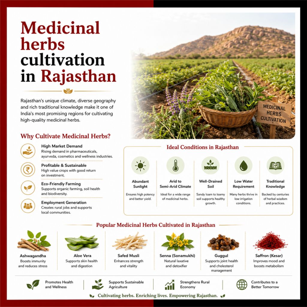 Medicinal herbs cultivation in Deeg Rajasthan