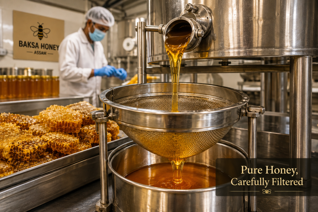 Honey filtration and processing in Baksa Assam