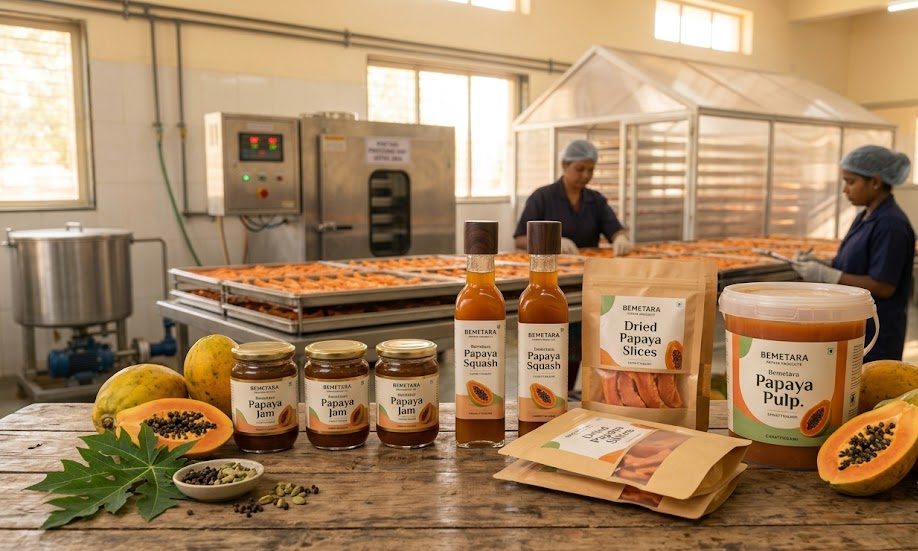 Papaya jam and squash processing