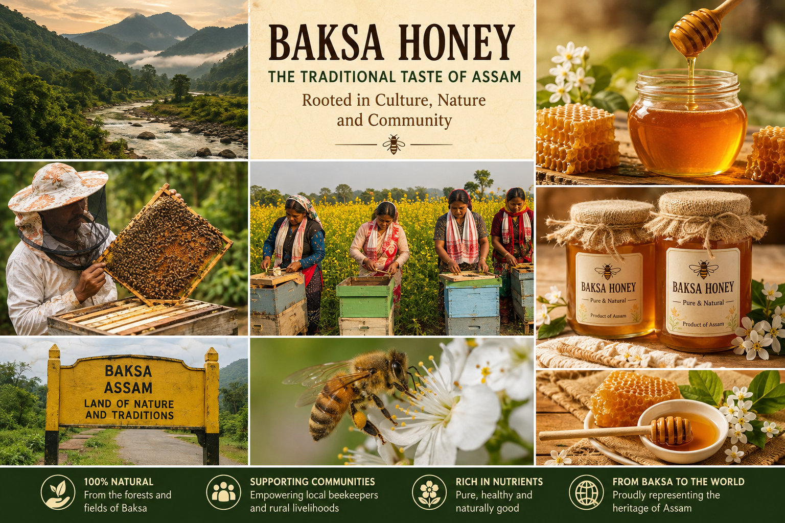 Baksa honey products showcasing the traditional honey journey of Assam