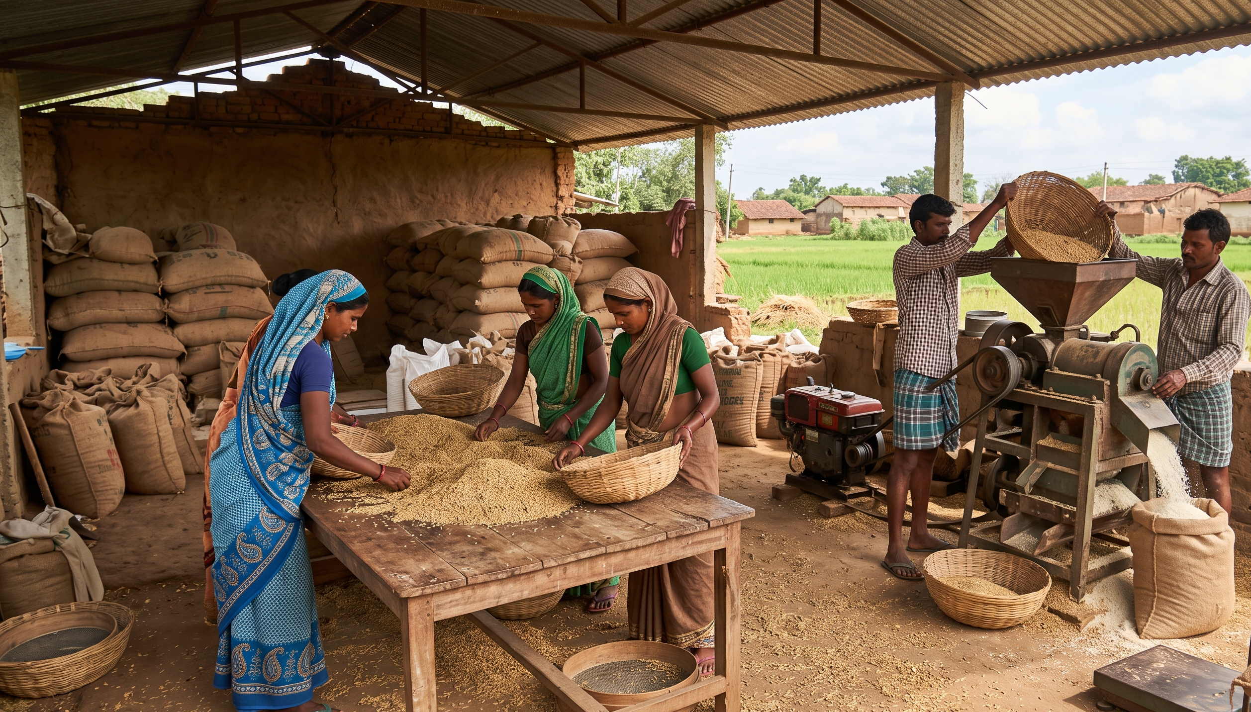 Rice processing in Dhamtari Chhattisgarh