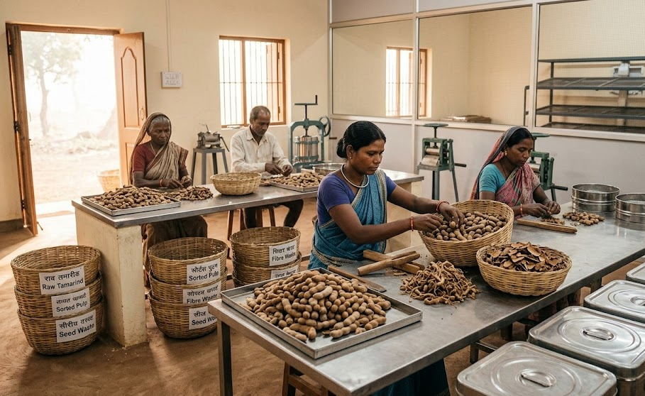 Tamarind sorting and cleaning process